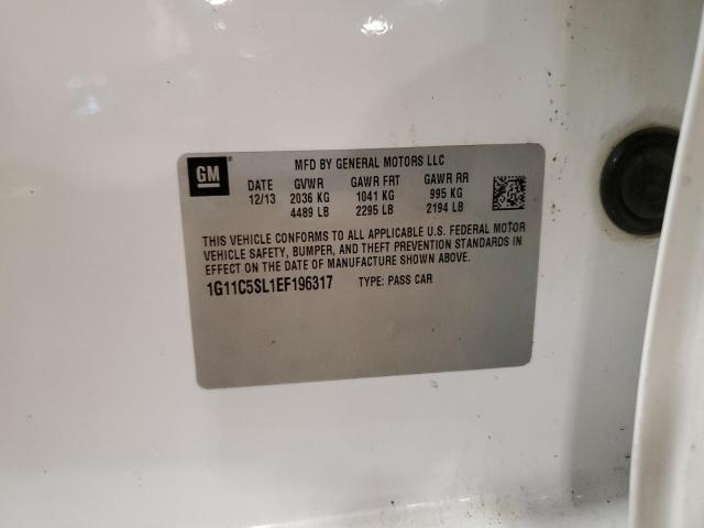 1G11C5SL1EF196317 - 2014 CHEVROLET MALIBU 1LT 白色 照片 12