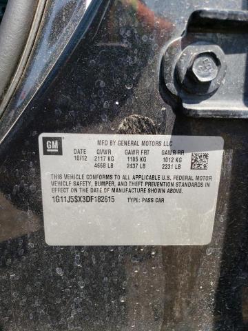 1G11J5SX3DF182815 - 2013 CHEVROLET MALIBU LTZ შავი ფოტო 12