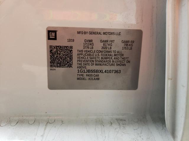 1G1JB5SBXL4107363 - 2020 CHEVROLET SONIC LS 白色 照片 13