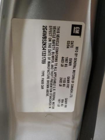 2G4WB52K541331789 - 2004 BUICK REGAL LS 银色 照片 12