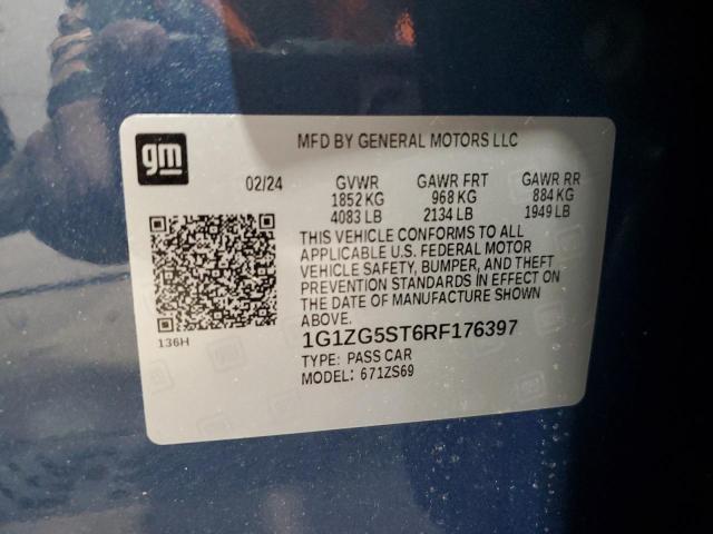 1G1ZG5ST6RF176397 - 2024 CHEVROLET MALIBU RS BLUE photo 13