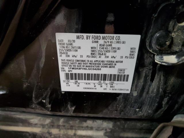 1FMSK8FH6LGC04260 - 2020 FORD EXPLORER LIMITED Қара фото 13