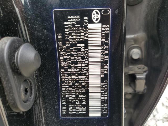 5YFEPRAE9LP062524 - 2020 TOYOTA COROLLA LE შავი ფოტო 12