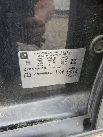 1G11C5SL5EF172666 - 2014 CHEVROLET MALIBU 1LT BLACK photo 12