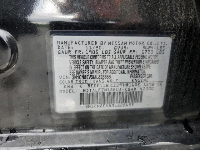 3N1CN8EV5ML828655 - 2021 NISSAN VERSA SV BLACK photo 12