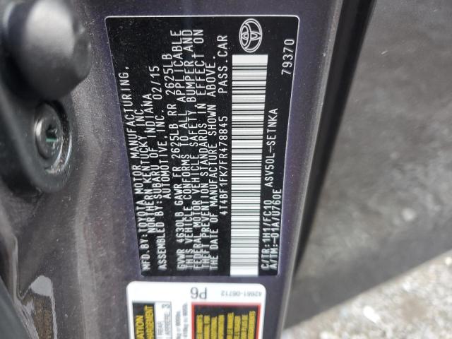 4T4BF1FK7FR478845 - 2015 TOYOTA CAMRY LE GRAY photo 12