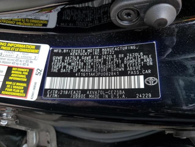4T1G11AK3PU082841 - 2023 TOYOTA CAMRY SE NIGHT SHADE BLACK photo 12