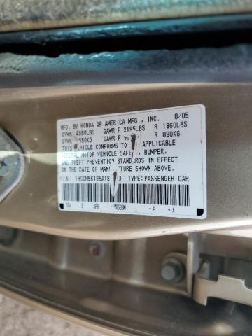 1HGCM56195A181259 - 2005 HONDA ACCORD DX GOLD photo 12