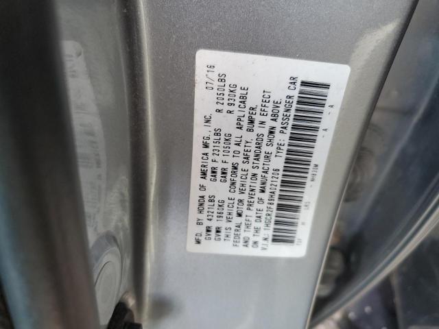 1HGCR2F89HA021206 - 2017 HONDA ACCORD EXL SILVER photo 13