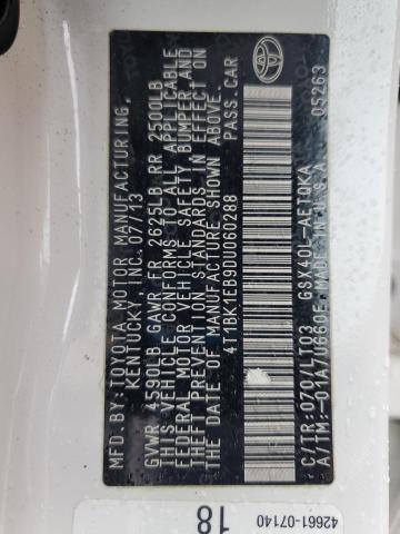 4T1BK1EB9DU060288 - 2013 TOYOTA AVALON BASE WHITE photo 13