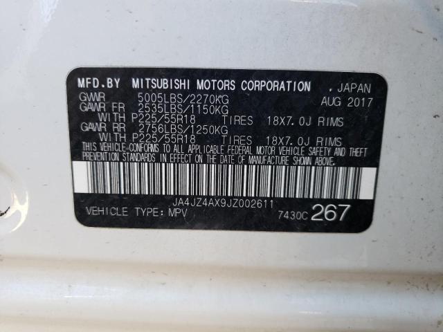 JA4JZ4AX9JZ002611 - 2018 MITSUBISHI OUTLANDER GT WHITE photo 12