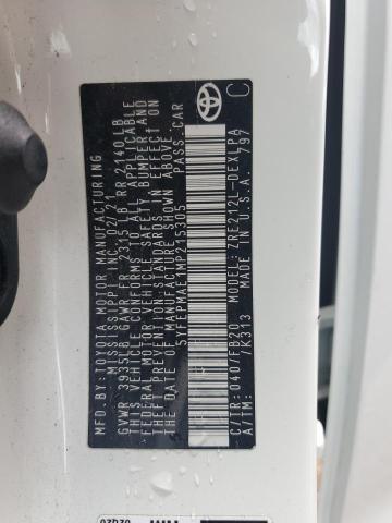 5YFEPMAE1MP215305 - 2021 TOYOTA COROLLA LE WHITE photo 12