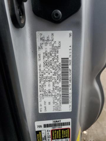 5TFUX4EN7DX017836 - 2013 TOYOTA TACOMA ACCESS CAB Күміс фото 12