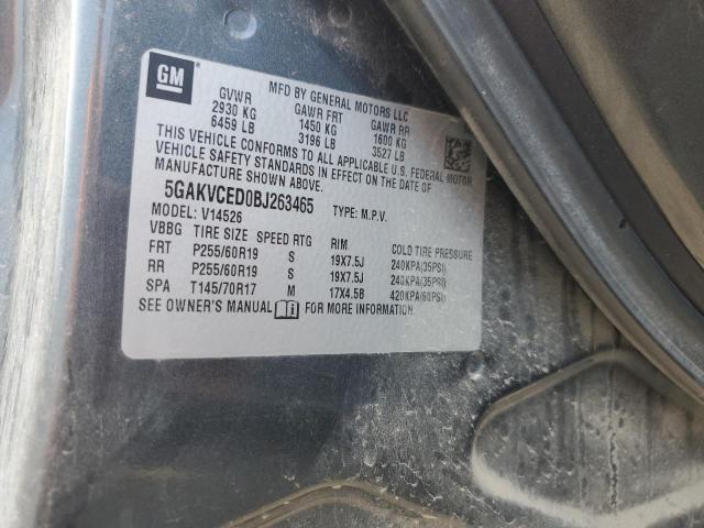 5GAKVCED0BJ263465 - 2011 BUICK ENCLAVE CXL GRAY photo 13