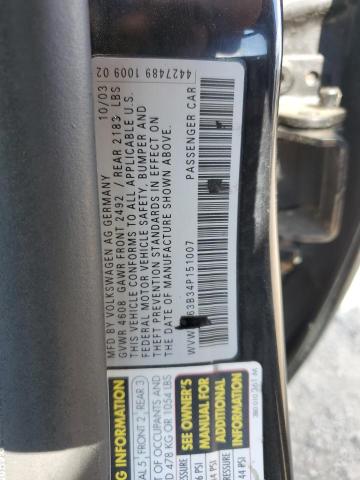 WVWRH63B34P151007 - 2004 VOLKSWAGEN PASSAT GLX Qara foto 12