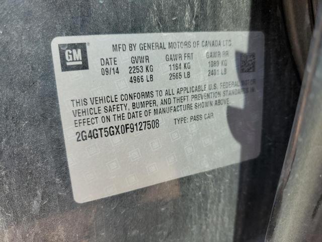 2G4GT5GX0F9127508 - 2015 BUICK REGAL GS BLACK photo 12