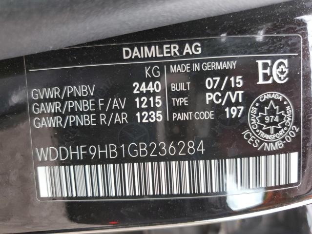 WDDHF9HB1GB236284 - 2016 MERCEDES-BENZ E 250 BLUETEC BLACK photo 12