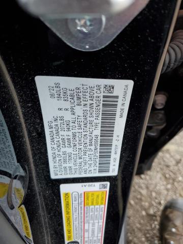 2HGFE2F50NH589548 - 2022 HONDA CIVIC SPORT შავი ფოტო 12