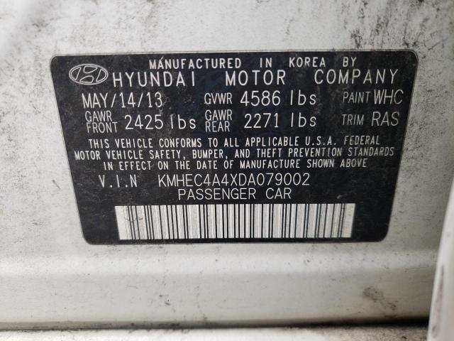 KMHEC4A4XDA079002 - 2013 HYUNDAI SONATA HYBRID WHITE photo 12