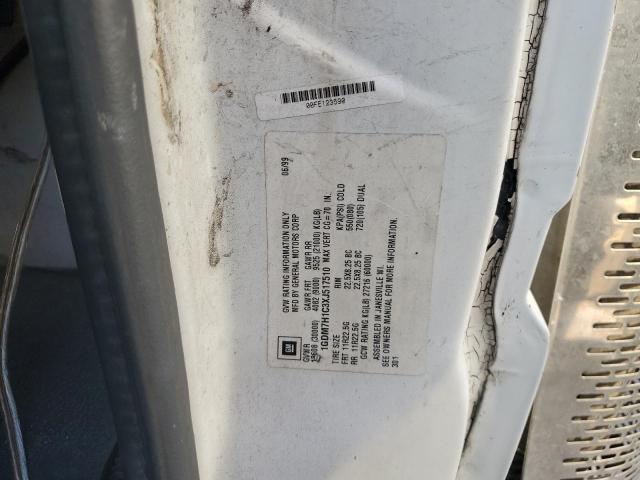 1GDM7H1C3XJ517510 - 1999 GMC C-SERIES C7H042 WHITE photo 10