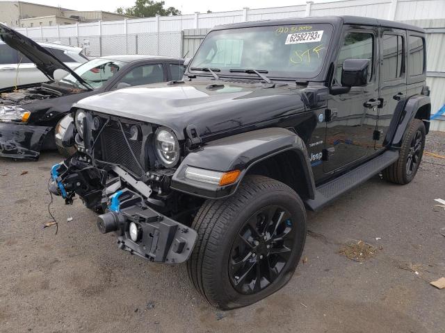 1C4JJXP69NW280932 - 2022 JEEP WRANGLER U SAHARA 4XE BLACK photo 1