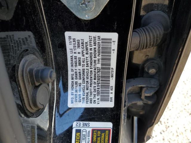 19XFA1F67AE017637 - 2010 HONDA CIVIC LX-S Qara foto 10