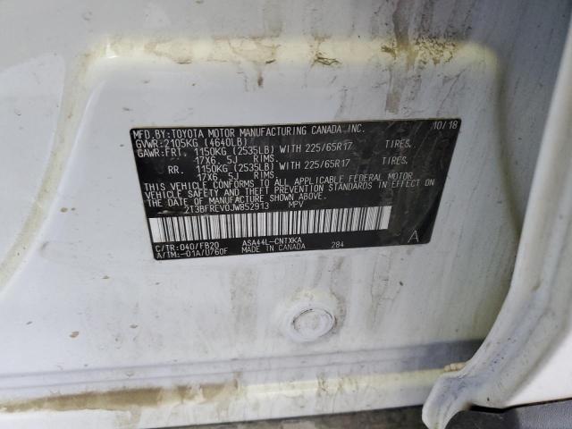 2T3BFREV0JW852913 - 2018 TOYOTA RAV4 LE თეთრი ფოტო 14