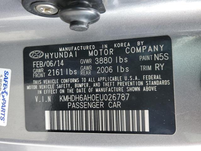 KMHDH6AH0EU026787 - 2014 HYUNDAI ELANTRA CO GS GRAY photo 12