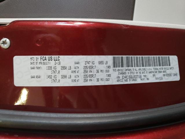 2C4RC1BG8JR227166 - 2018 CHRYSLER PACIFICA TOURING L ბურგუნდია ფოტო 13