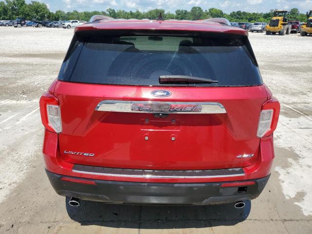 1FMSK8FH6MGB36690 - 2021 FORD EXPLORER LIMITED RED photo 6
