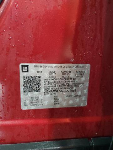 2GNAXSEV6J6276683 - 2018 CHEVROLET EQUINOX LT 红色 照片 13