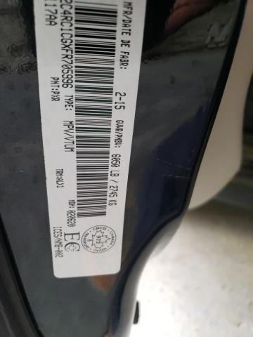 2C4RC1CGXFR705996 - 2015 CHRYSLER TOWN & COU TOURING L BLACK photo 12