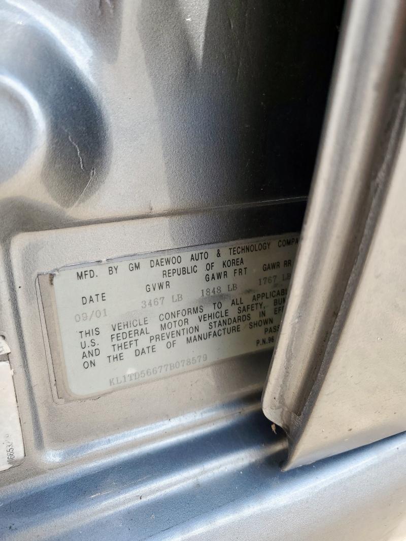 KL1TD56677B078579 - 2007 CHEVROLET AVEO BASE Gümüş foto 12