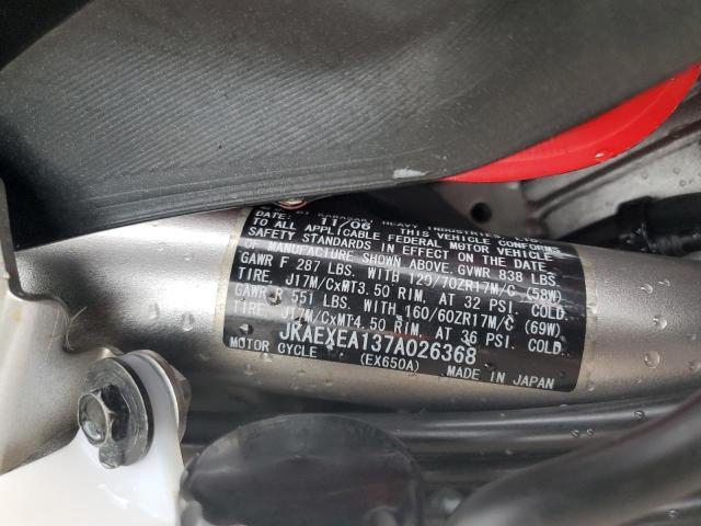 JKAEXEA137A026368 - 2007 KAWASAKI EX650 A Qırmızı foto 8