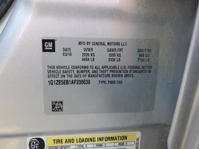 1G1ZE5EB1AF238639 - 2010 CHEVROLET MALIBU LTZ ვერცხლისფერი ფოტო 12