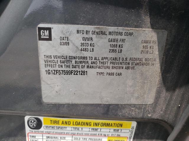 1G1ZF57599F221281 - 2009 CHEVROLET MALIBU HYBRID GRAY photo 12