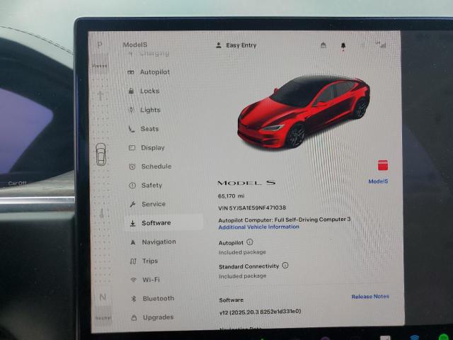 5YJSA1E59NF471038 - 2022 TESLA MODEL S BLACK photo 9