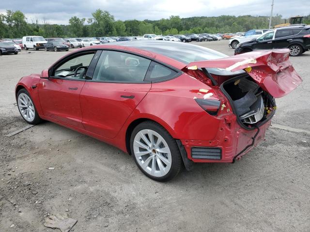 5YJ3E1EA6NF185833 - 2022 TESLA MODEL 3 RED photo 2