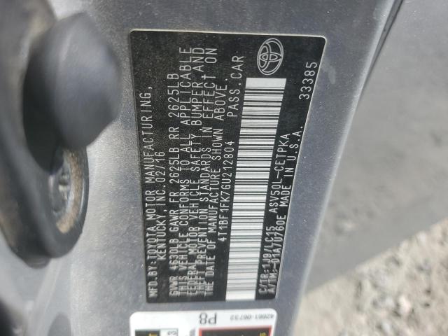 4T1BF1FK7GU212804 - 2016 TOYOTA CAMRY LE SILVER photo 12