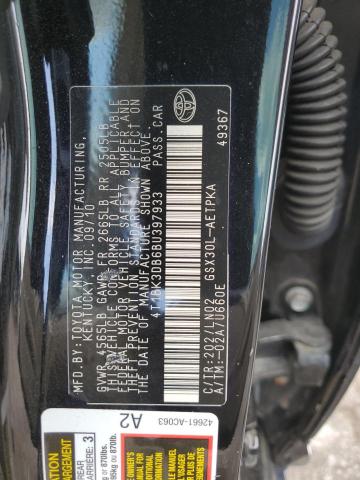 4T1BK3DB6BU397933 - 2011 TOYOTA AVALON BASE 黑色 照片 12