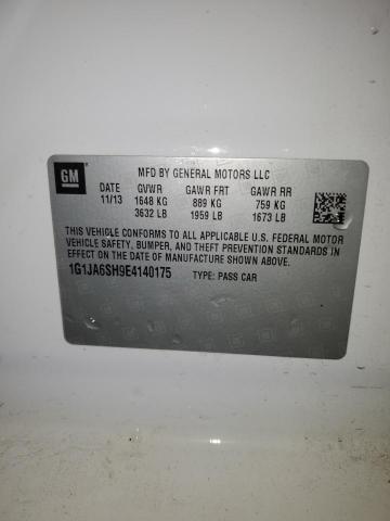 1G1JA6SH9E4140175 - 2014 CHEVROLET SONIC LS თეთრი ფოტო 12