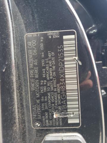 WBAGH834X1DP21535 - 2001 BMW 7 SERIES IL 黑色 照片 12