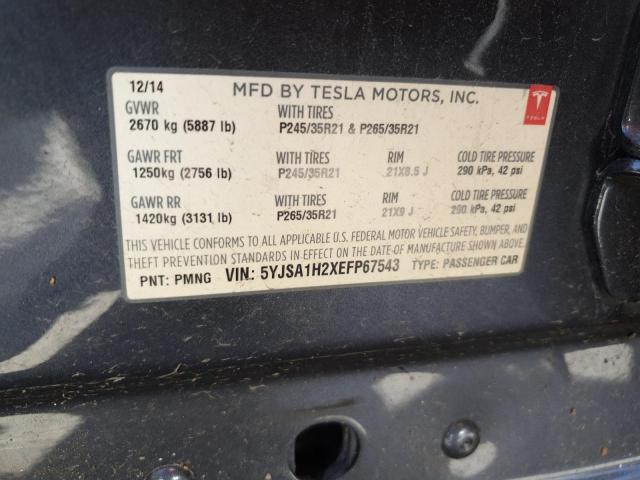 5YJSA1H2XEFP67543 - 2014 TESLA MODEL S فضي صورة 13