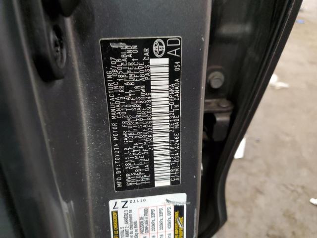2T1KR32E68C697846 - 2008 TOYOTA COROLLA MA XR GRAY photo 13