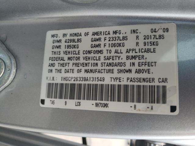 1HGCP26339A131549 - 2009 HONDA ACCORD LX SILVER photo 13