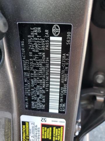 4T1G11AK1PU786794 - 2023 TOYOTA CAMRY SE NIGHT SHADE GRAY photo 11