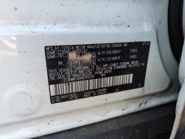 2T3RWRFV0PW176209 - 2023 TOYOTA RAV4 XLE WHITE photo 13