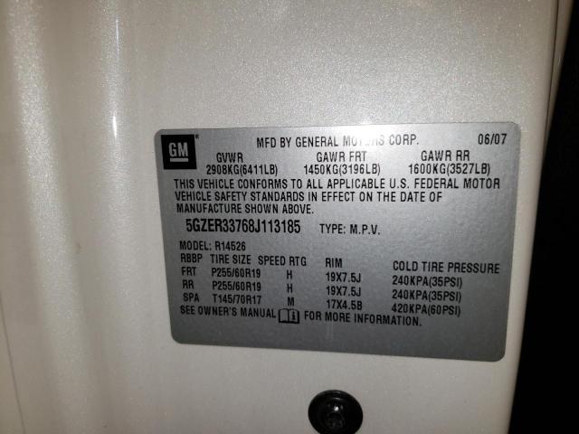 5GZER33768J113185 - 2008 SATURN OUTLOOK XR WHITE photo 13