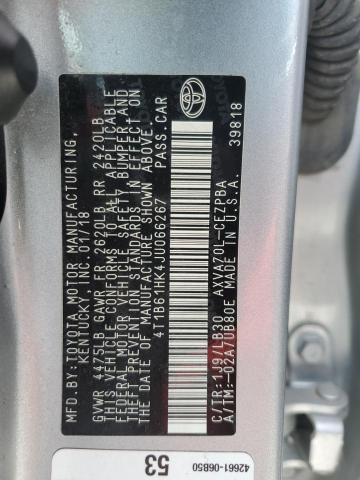 4T1B61HK4JU066267 - 2018 TOYOTA CAMRY XSE SILVER photo 12