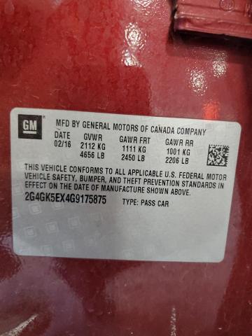 2G4GK5EX4G9175875 - 2016 BUICK REGAL MAROON photo 12
